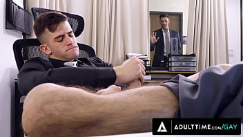 ADULT TIME - Trevor Brooks' Gay Boss Jordan Starr CAUGHT Him Jerking Off In The Office!