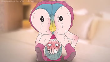 Piplup On The Butt of Bulma !Pokemon and dragon ball anime Hentai ( Cartoon 2d sex )porn